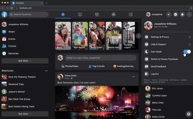 Facebook Dark Mode FacebookDarkMode